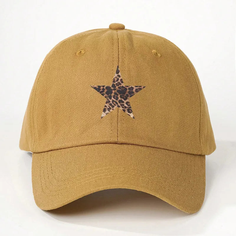 Women's Casual Classic Style Star Curved Eaves Baseball Cap