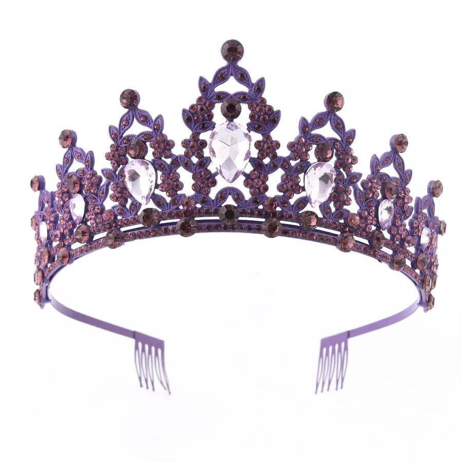 Fashion Women'S Crown Alloy Inlay Rhinestones Crown
