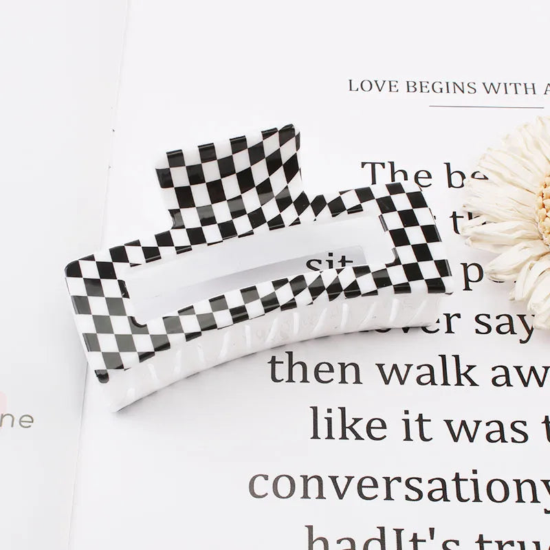 commute New style cow pattern lattice plastic resin hair claws