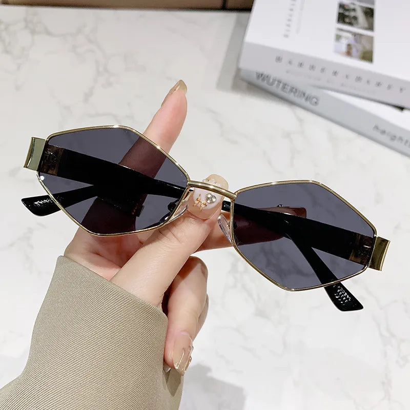 Basic Simple Style Solid Color Ac Polygon Full Frame Women's Sunglasses