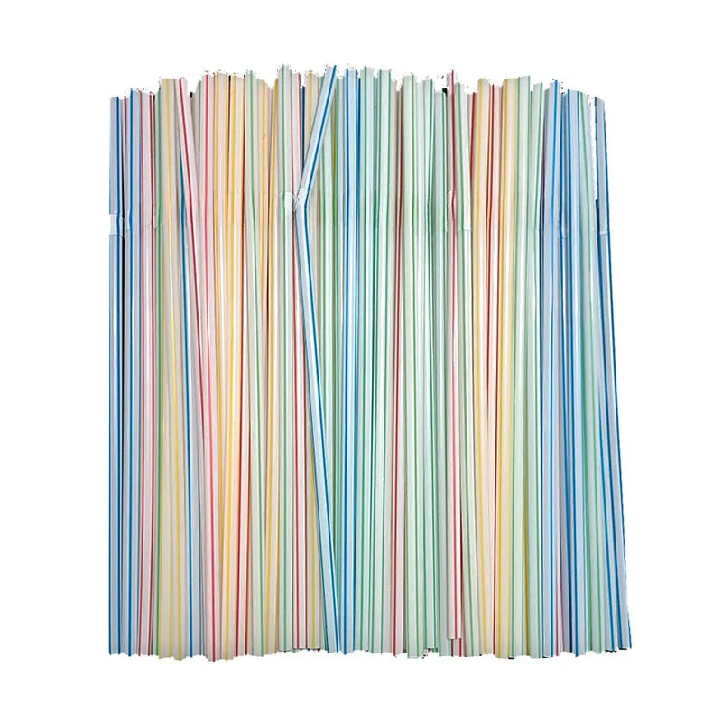 In stock wholesale disposable plastic straw soybean milk beverage thin straw black elbow independent packaging 100 pcs