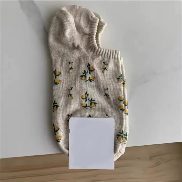 A Pair Cute Sweet Women's Ditsy Floral Cotton Polyester Ankle Socks