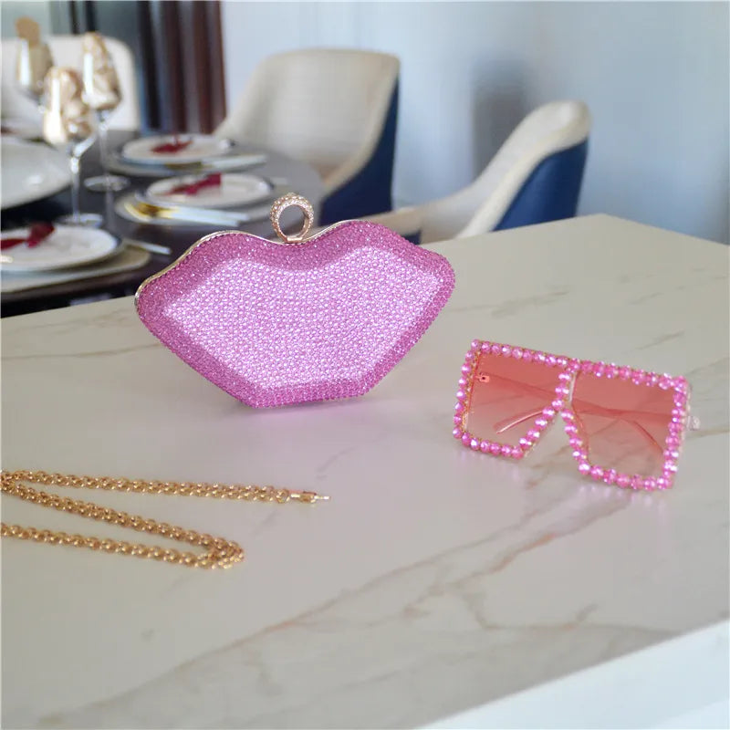 Women's Medium Rhinestone satin Solid Color Elegant Streetwear Square Lock clasp Evening Bag