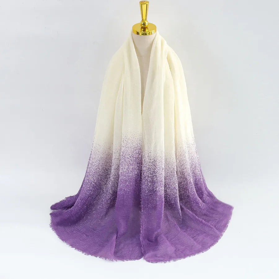 Women's Elegant Simple Style Gradient Color Viscose fiber Scarf