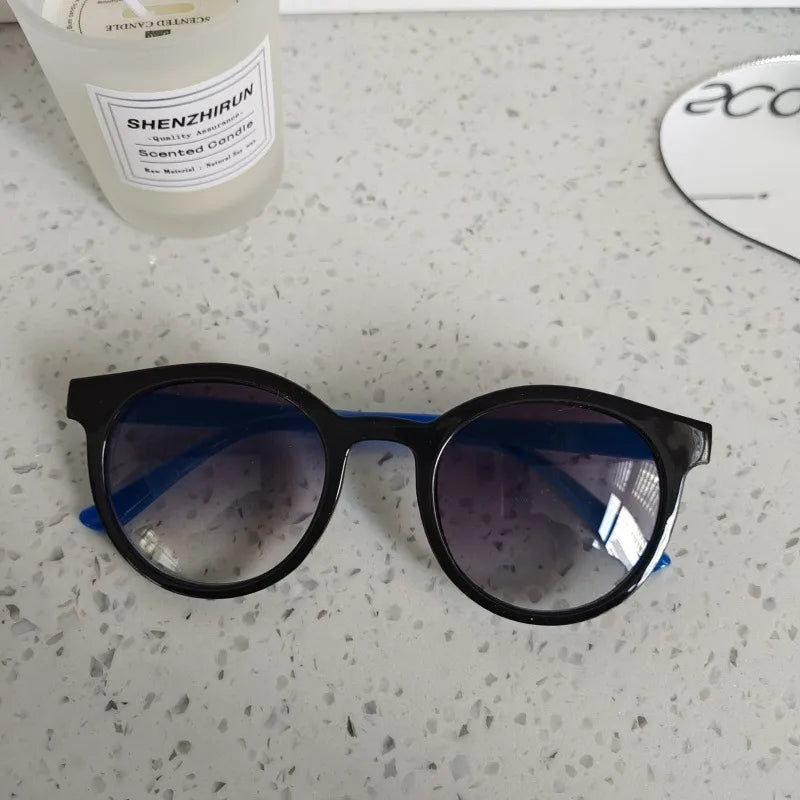 Simple Style Classic Style Solid Color UV400 Protection Resin Round Frame Full Frame Kids Sunglasses