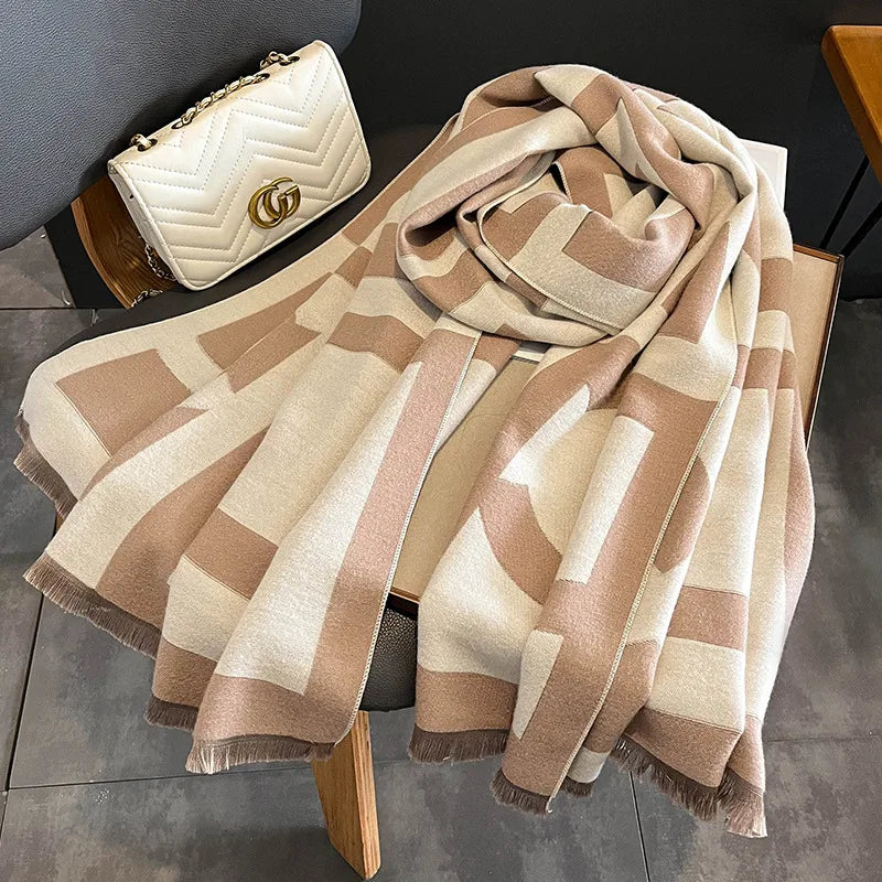 women's retro simple style geometric polyester scarf