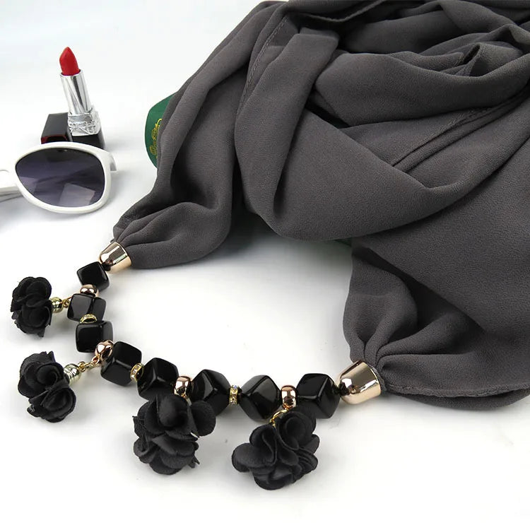 women's sweet flower chiffon kerchief