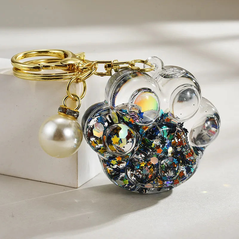 cartoon style solid color arylic unisex bag pendant keychain