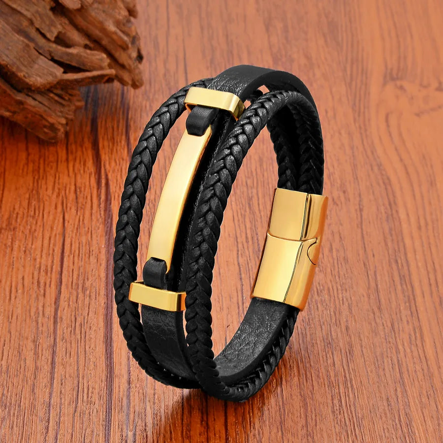 Punk Simple Style Geometric Metal Men's Bracelets