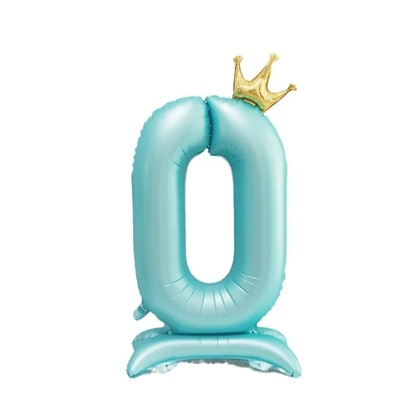 42-Inch Stand-Up Large Pink Base Number Balloons Birthday Decoration Scene Arrangement One-Year-Old Photo Props Balloons