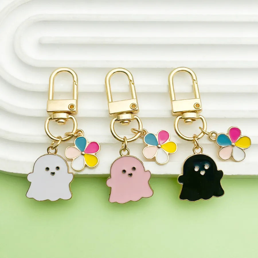 Halloween Ghost Cartoon Couple Car Keychain Pendant Ring Creative Personalized Alloy Bag Decorations Small Hanging Ornaments
