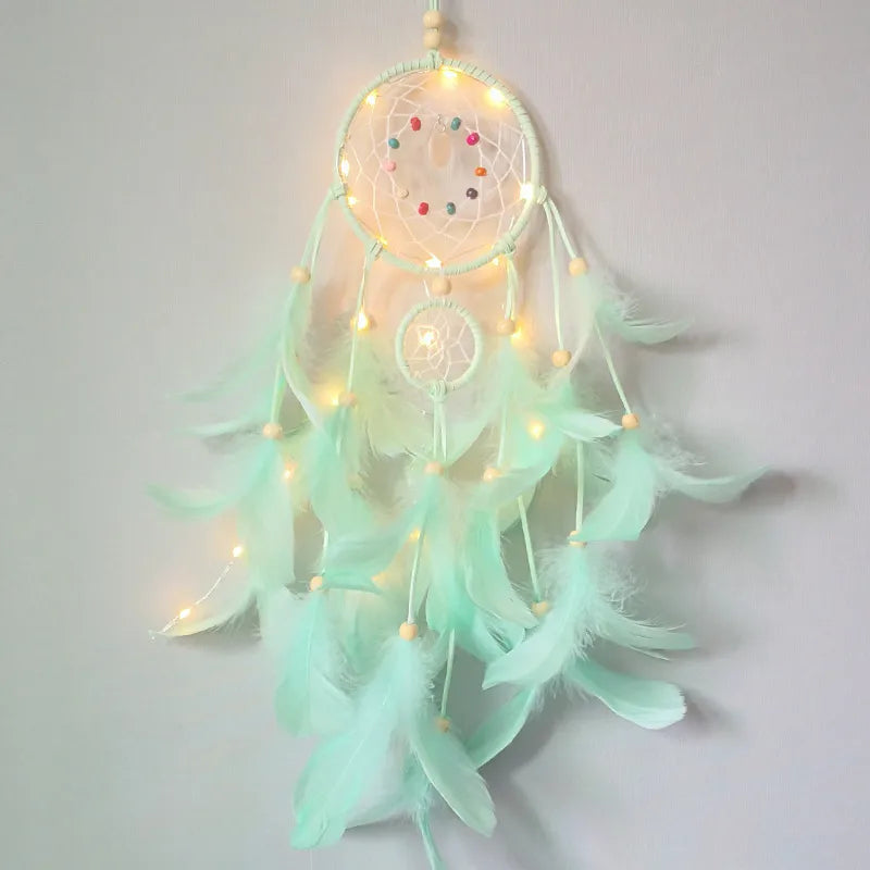Simple Style Solid Color Wooden beads Feather Iron Dreamcatcher Wall Art