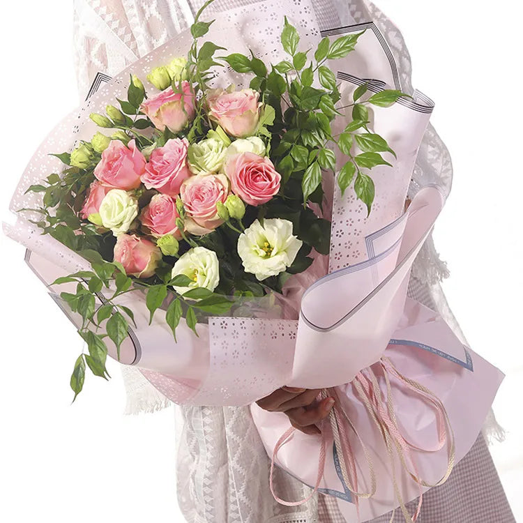 Factory wholesale hard love Korean plain paper flower wrapping paper material Valentine's Day new waterproof bouquet wrapping paper