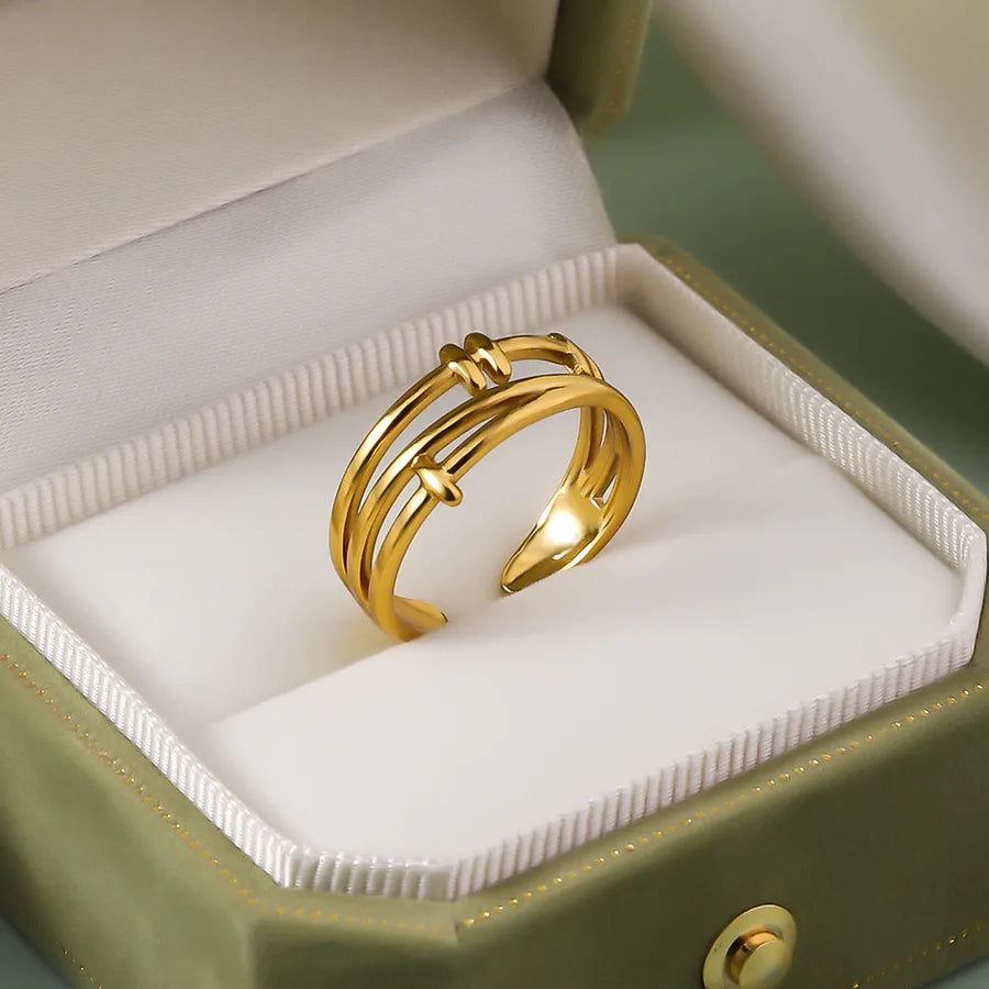 Wholesale Jewelry IG Style Elegant Retro Geometric Leaf Heart Shape 304 Stainless Steel Plating Open Rings