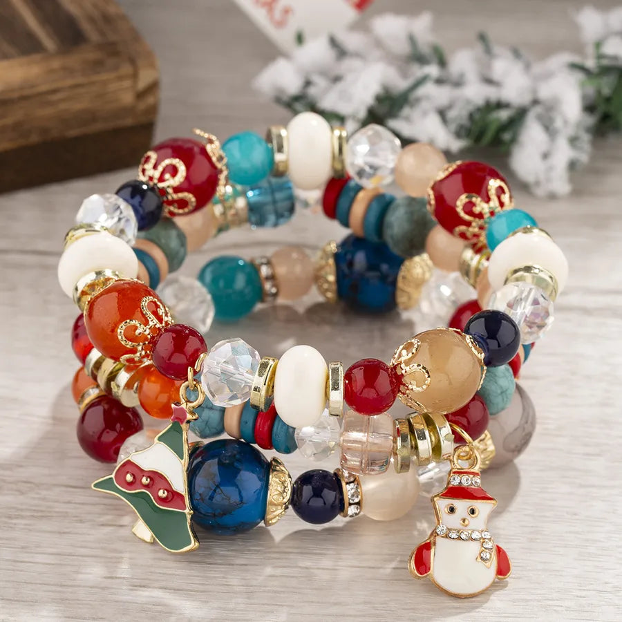 Christmas Gift Bohemian Multi-Layer Bead String Jewelry DIY Crystal String Beads Women's Christmas Bracelet