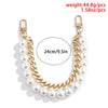white gold alloy pearl bag chain