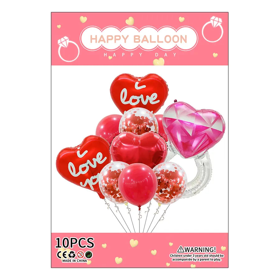 wedding season valentine's day sweet letter heart shape aluminum film wedding party balloons