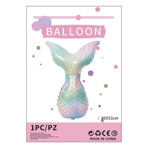 cartoon style cute animal mermaid aluminum film holiday party balloons