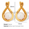 1 Pair Retro Geometric Freshwater Pearl Titanium Steel Freshwater Pearl Drop Earrings
