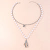 Vacation Classic Style Round Imitation Pearl Zinc alloy Beaded Chain Beaded Necklaces Wholesale