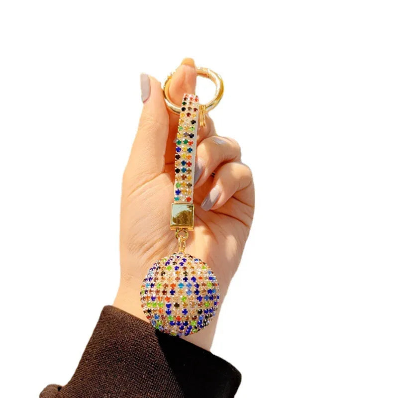Creative Gift New Crystal Ball Car Keychain Glittering Diamond Ladies Handbag Pendant Christmas Valentine's Day New Year