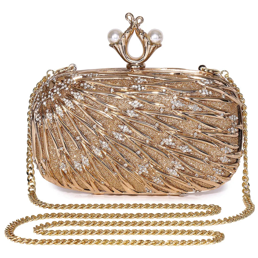 Pu Leather Alloy Solid Color Square Evening Bags