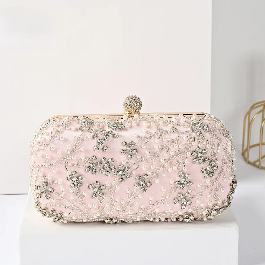 New Diamond-encrusted Evening Bag Pearl Handbag Handmade Beaded Light Luxury Banquet Diamond Bag Crossbody Shoulder Bag