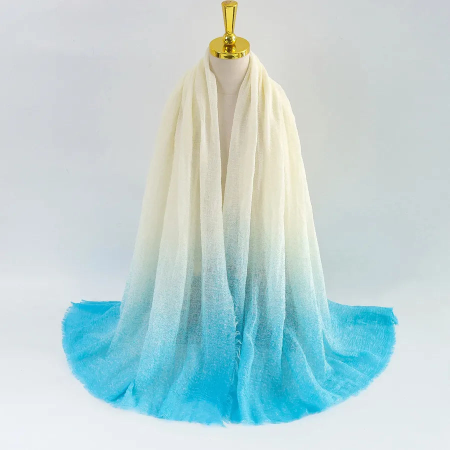 Women's Elegant Simple Style Gradient Color Viscose fiber Scarf