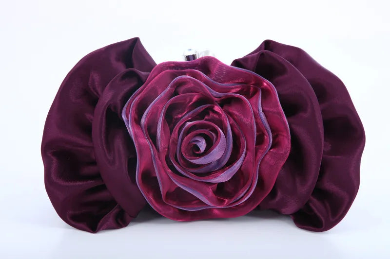 New Diamond Embedded Rose Flower Shaped Evening Handbag Single Shoulder Crossbody Bag Hanfu Cheongsam Clutch Bag Urban Simple Style