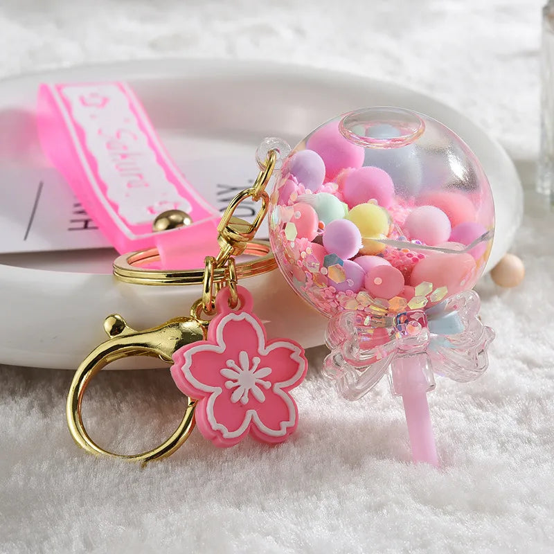 cartoon style candy arylic women's bag pendant keychain