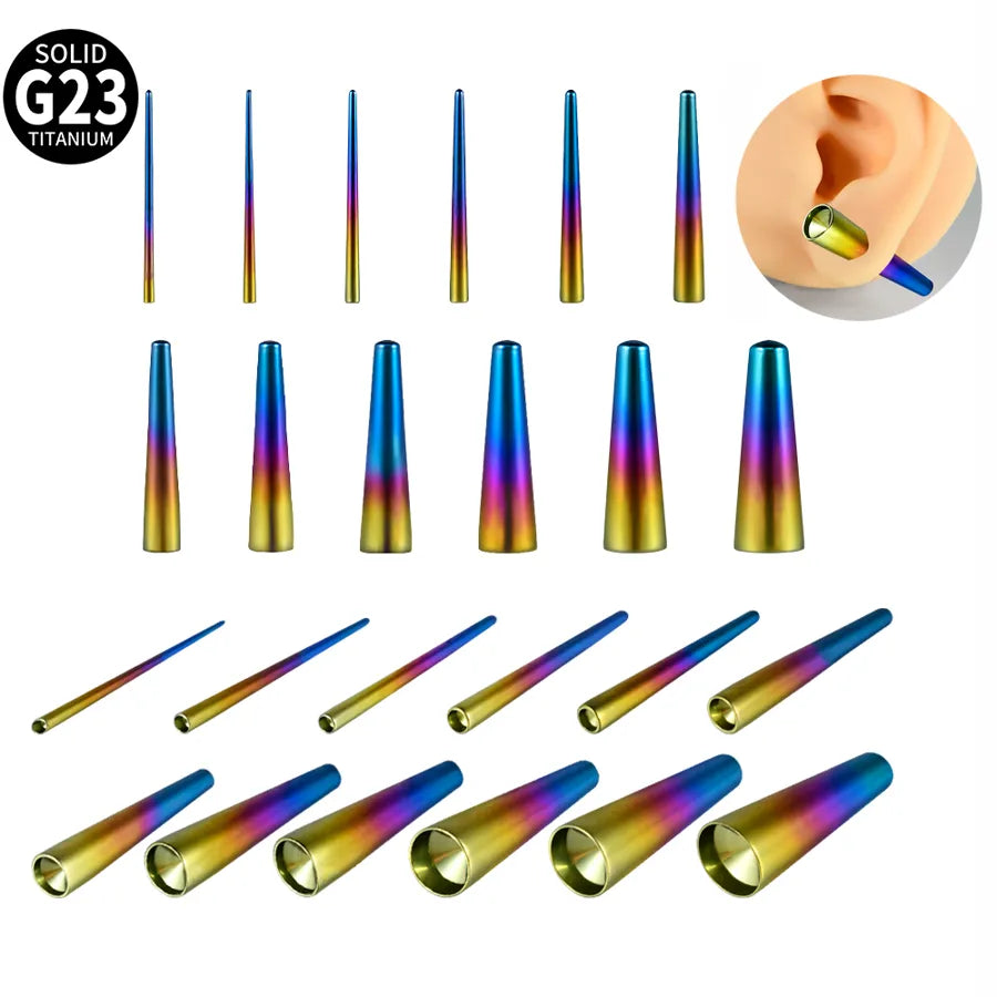 1 Piece Ear Cartilage Rings & Studs Cool Style Gradient Color G23 Titanium Polishing Ear Cartilage Rings & Studs