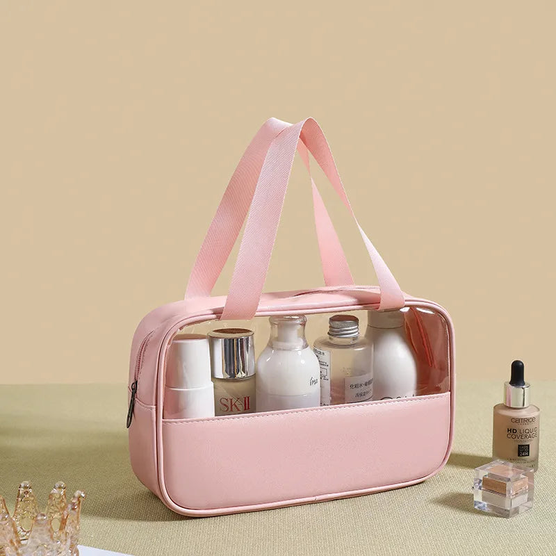 cute pastoral solid color pu leather makeup bags