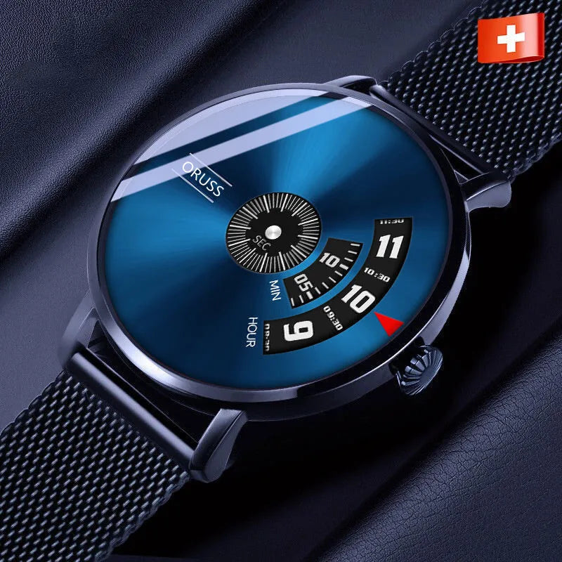 casual solid color single folding buckle quartz men's watches