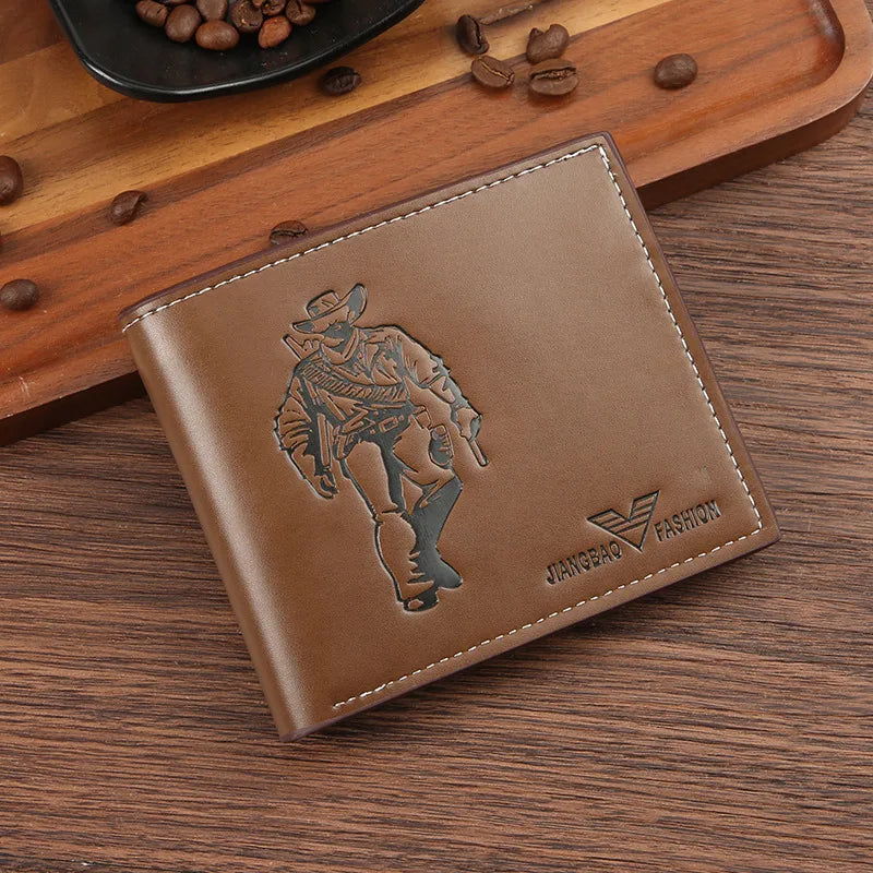 Men's Human Pu Leather Flip Cover Small Wallets