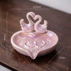 Cute Swan Heart Shape ceramics Soap dish Artificial Decorations