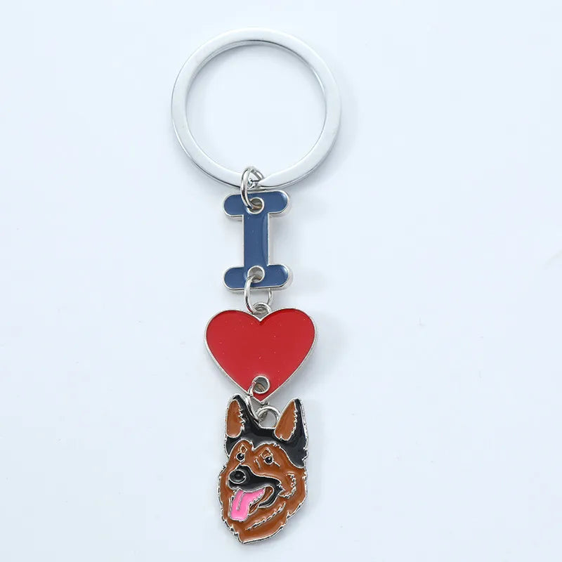 1 Piece Cute Letter Dog Heart Shape Zinc alloy Unisex Slip-on Keychain