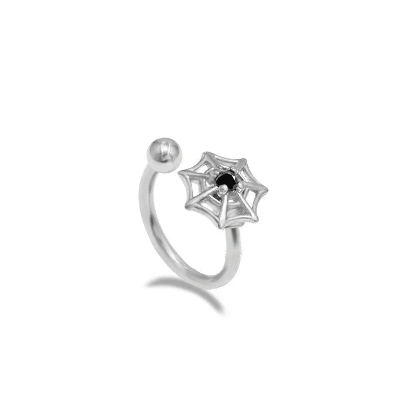1 Piece Lip Rings Hip-Hop Animal Heart Shape Wings 316L Stainless Steel  Copper Epoxy Plating Inlay Rhinestones Zircon White Gold Plated Lip Rings Ear Cartilage Rings & Studs Nose Rings & Studs