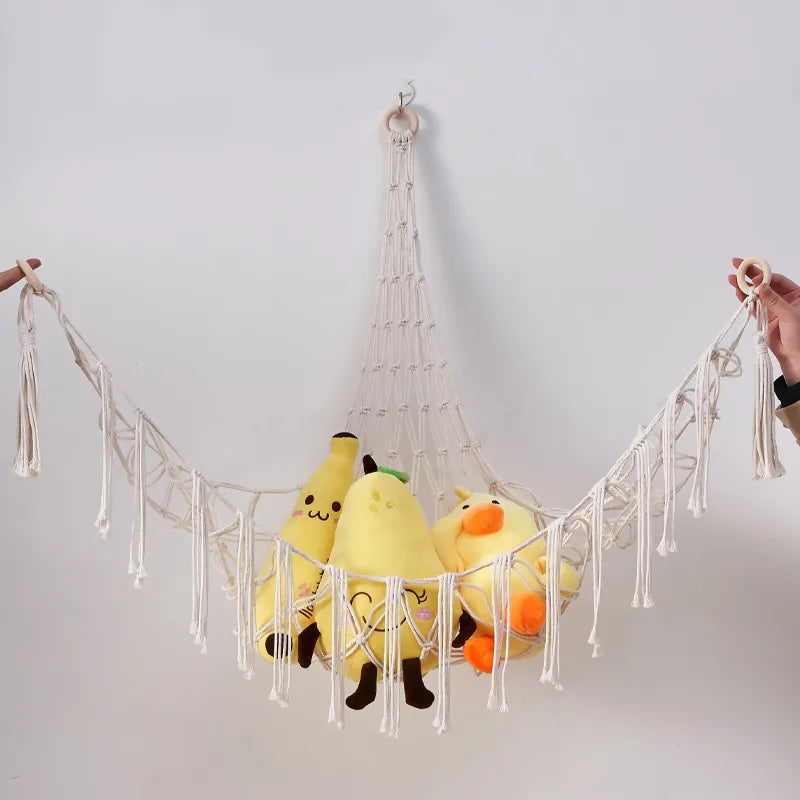 Cotton Rope Triangle Toy Net Pocket Hand-woven Children's Toy Storage Decorative Triangle Pocket Decorative Hanging Pocket