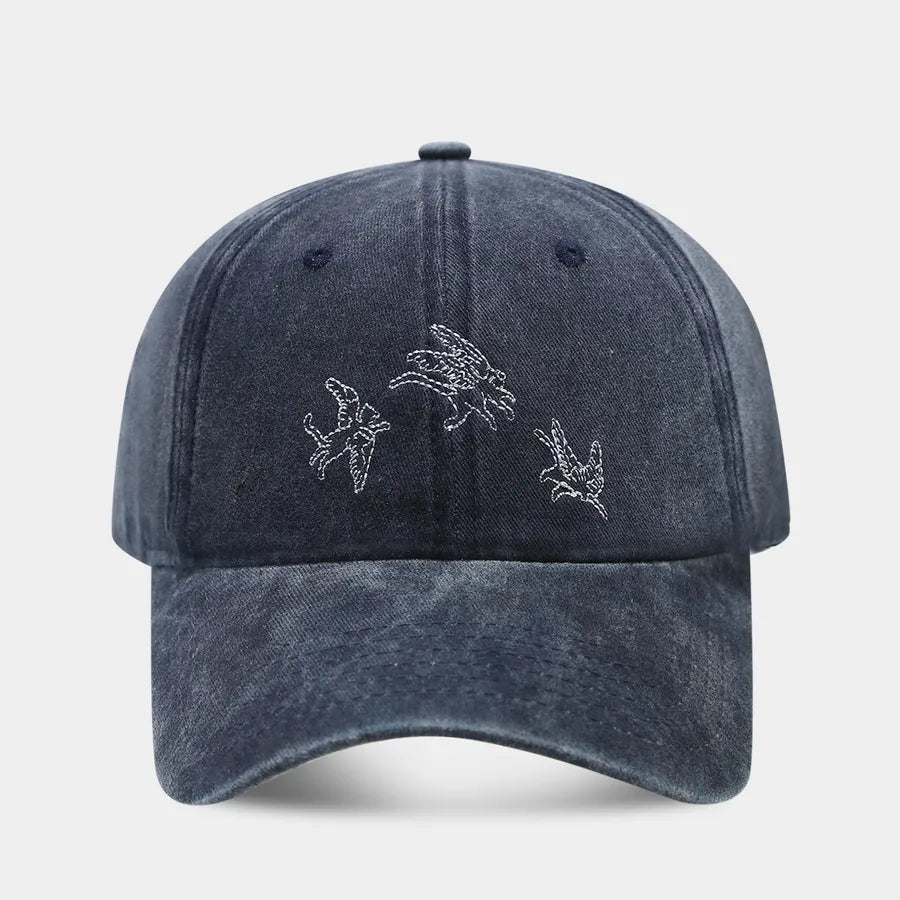 Unisex Casual Retro Simple Style Geometric Embroidery Curved Eaves Baseball Cap