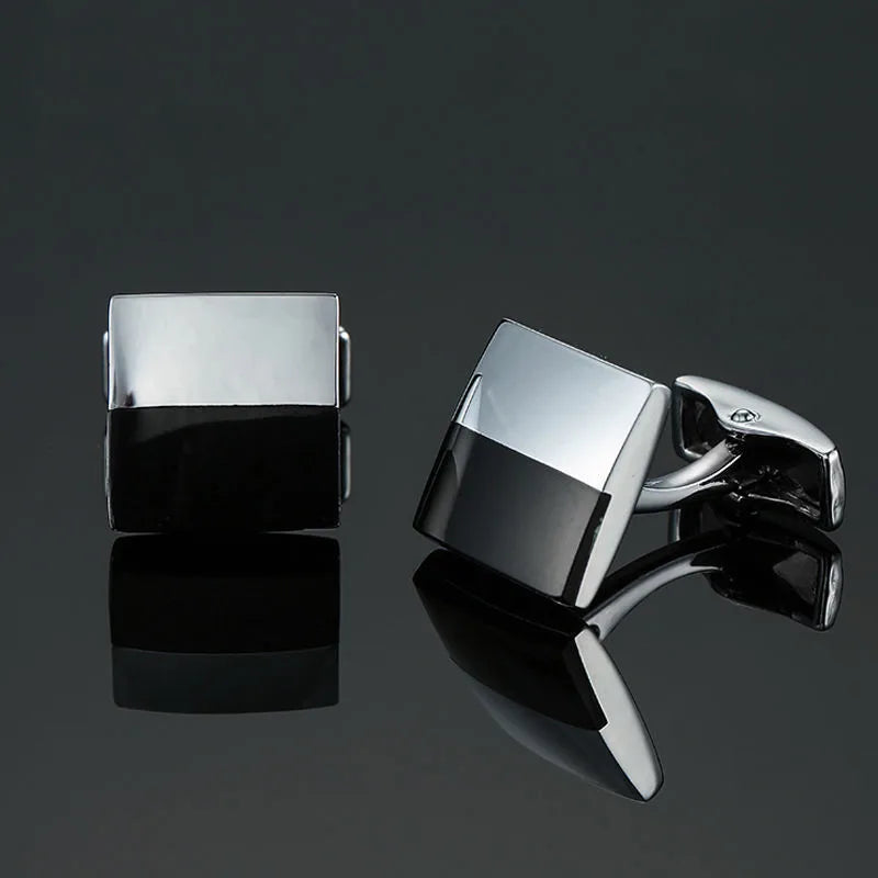 business geometric copper plating men's cufflinks