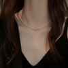 Zhong Chuxi same Choker freshwater baby Pearl small gold bean retro American 14K gold bag women's necklace pair