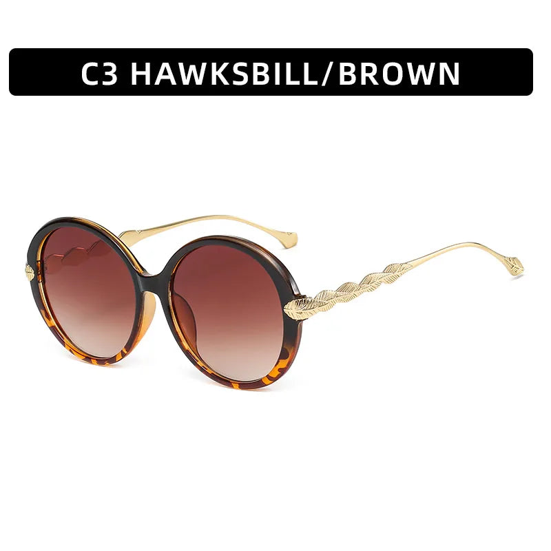 women's retro color block resin round frame full frame sunglasses