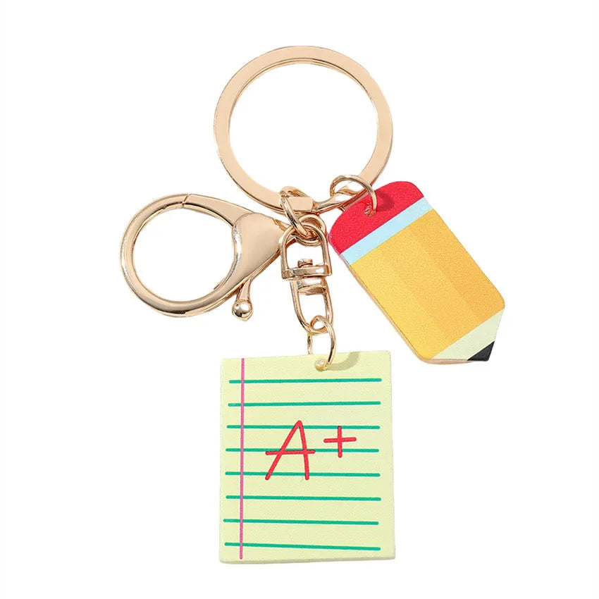 1 Piece Cute Book Letter pencil Acrylic Teachers' Day Unisex Lobster Trigger Clasp Closure Keychain