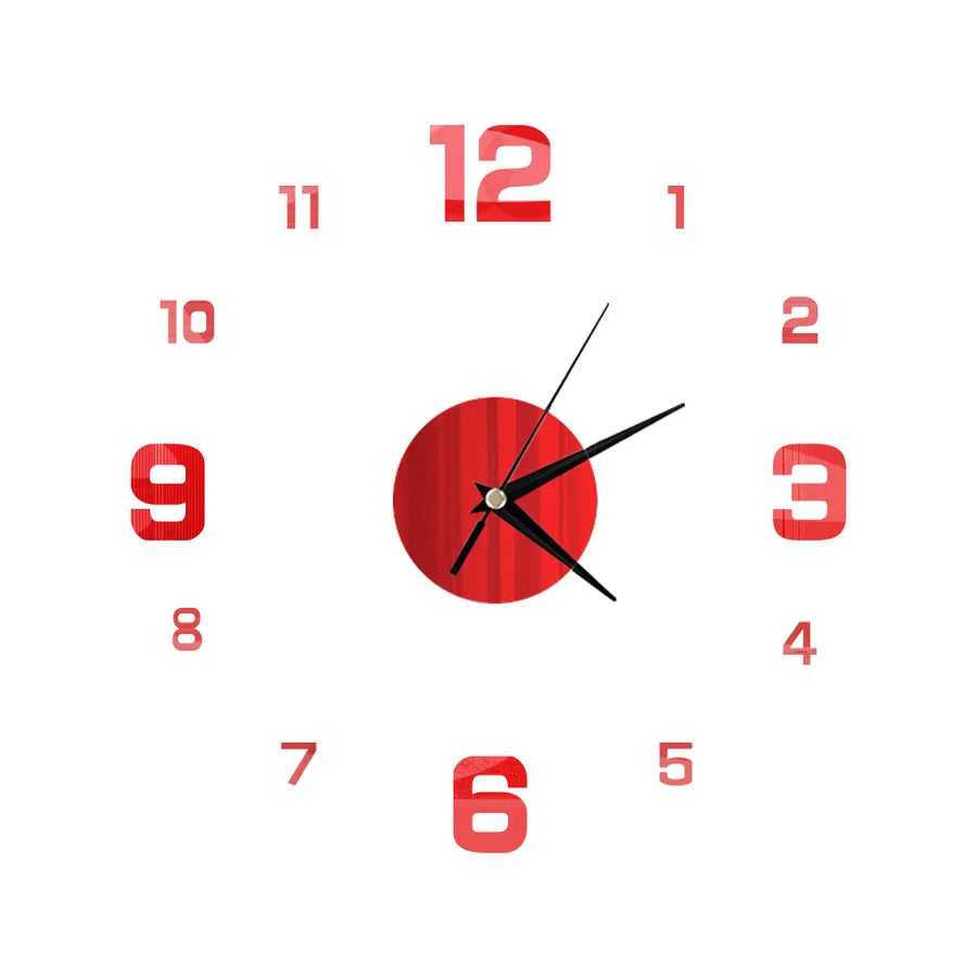 Digital Mirror Wall Sticker Clock diy Wall Clock Creative Wall Clock Simple Clock Acrylic Clock