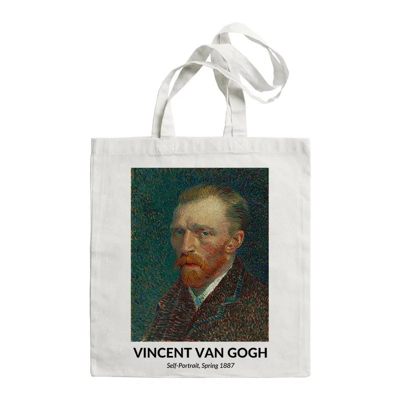 women's retro oil painting shopping bags