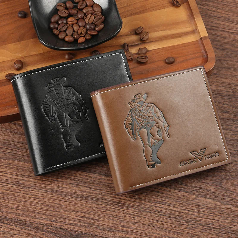 Men's Human Pu Leather Flip Cover Small Wallets