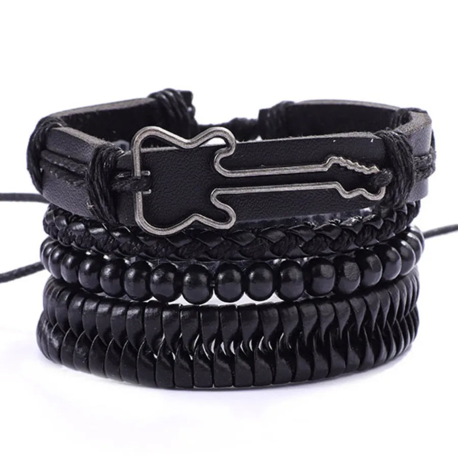 Hot Men's Leather Bracelet Woven Leather Strap Bracelet Accessories  Fashion Fashion Fashion Bracelet Ornament