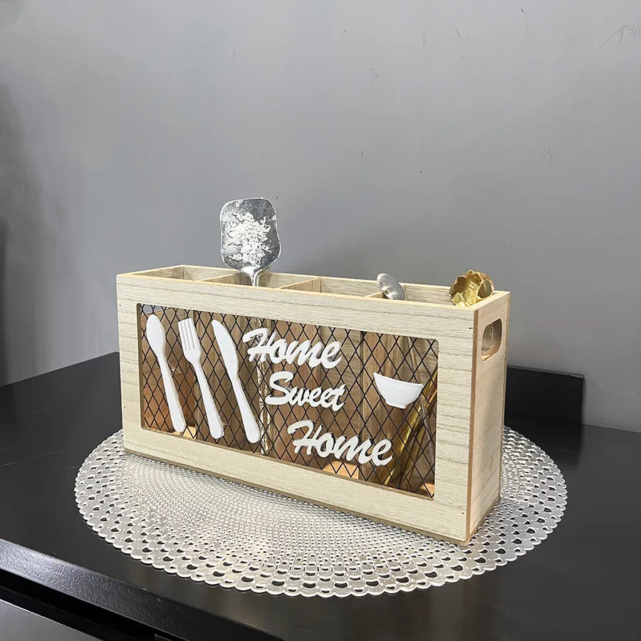 Simple Style Letter Wood Storage Box