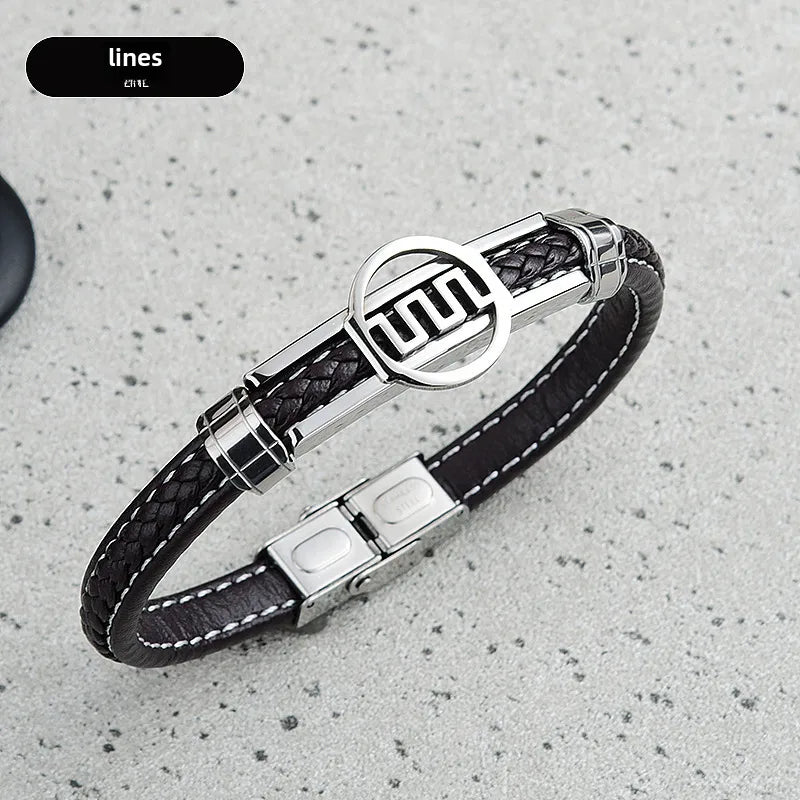 hot infinite love microfiber stainless steel bracelet men's jewelry  fashion boys bracelet  Black Brown