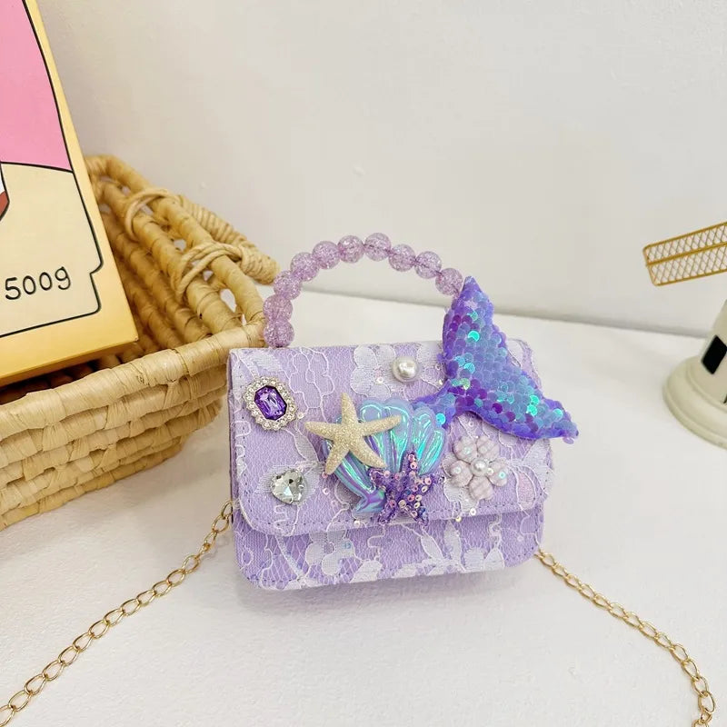 Children's Pearl Handbag  New Children's Bag Girls' Crossbody Bag Princess Accessories Bag  Style Shoulder Bag